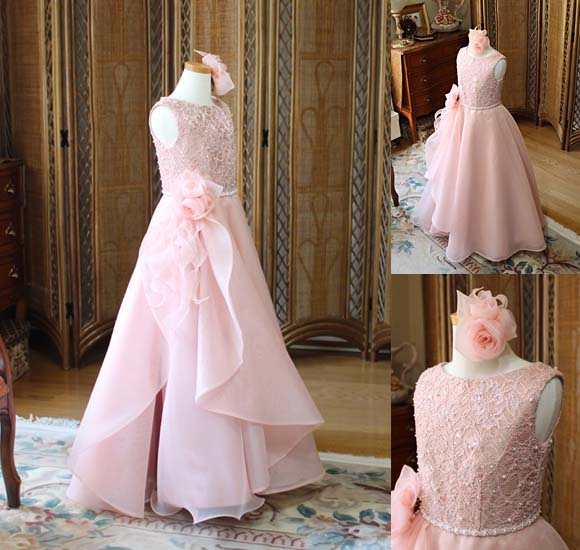 ピティナ ピアノコンクールドレス コーラルピンク Aライン