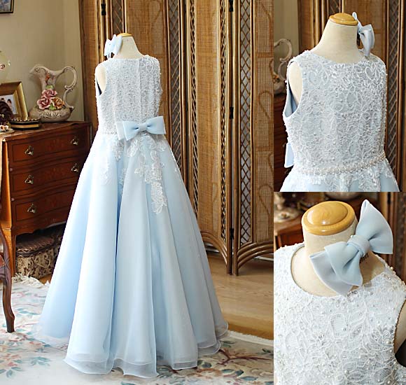 フレアAラインスカート ライトブルーグラデーションカラー