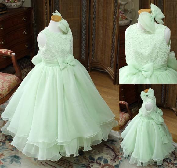 ヴァイオリンのコンクールドレス エメラルドグリーン オーダーメイド