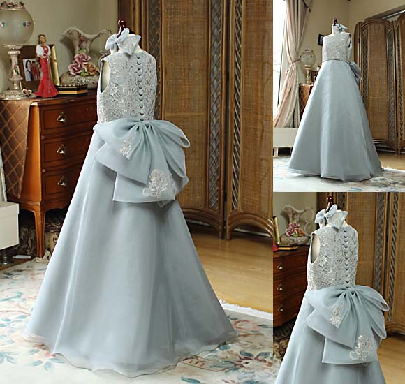 コンクールドレス Aライン バックスタイル リボン