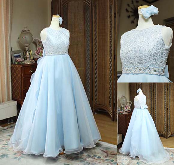 クチュールドレス ライトブルー オーバースカート オーダーメイド