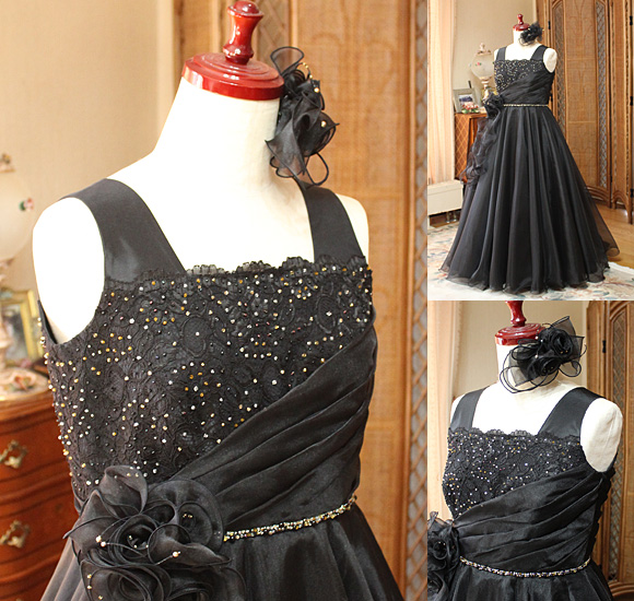 スクエアネック レース ビーディング 上半身