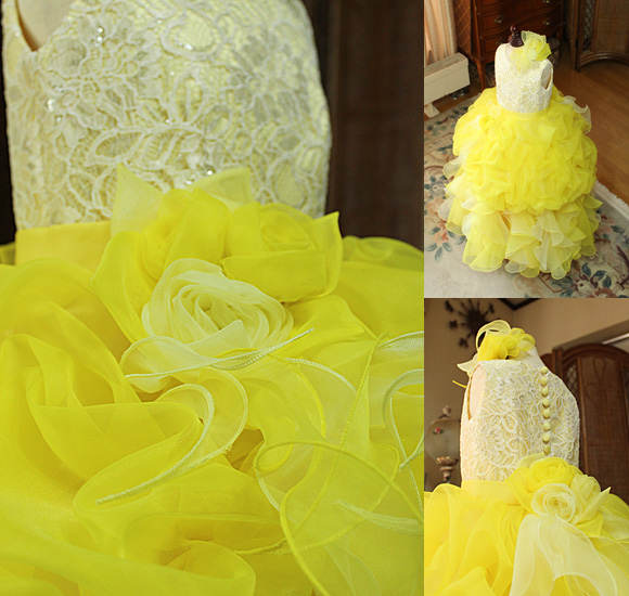 ウエストコサージュ くるみボタン デザイン