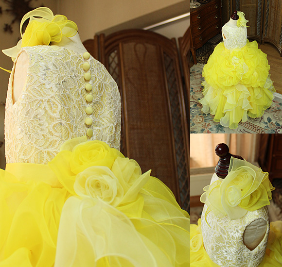 くるみボタン コサージュ トップスデザイン