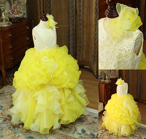 発表会 コンクールドレス イエロー オーダーメイド 販売